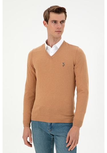 U.s. Polo Assn. Erkek Camel Melanj Kazak /triko 50288885-vr122 Camel Melanj