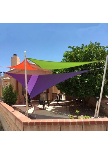 Açık Taşınabilir Nefes Alabilir Güneş Gölge Yelken Uv Koruma Üçgen Yelken Yeşil