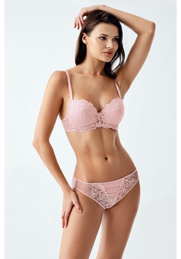 Luw 6124 Pudra Dolgulu Sütyen Külot 2Li Takım Pudra