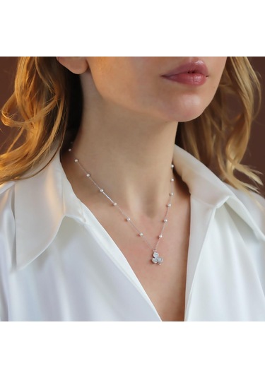 3 Yapraklı Yonca Gümüş Kolye Gümüş