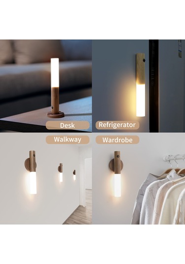 Skycity Usb Şarjlı Manyetik Duyusal Gece Lambası - Hareket Ve Işık Sensörlü, Taşınabilir Kahverengi
