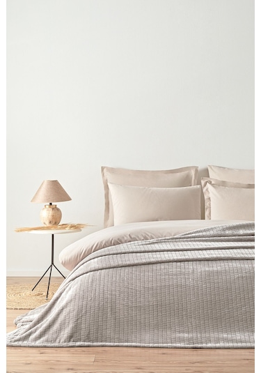 Puffy Trinity Çift Kişilik Wellsoft Battaniye - Pudra