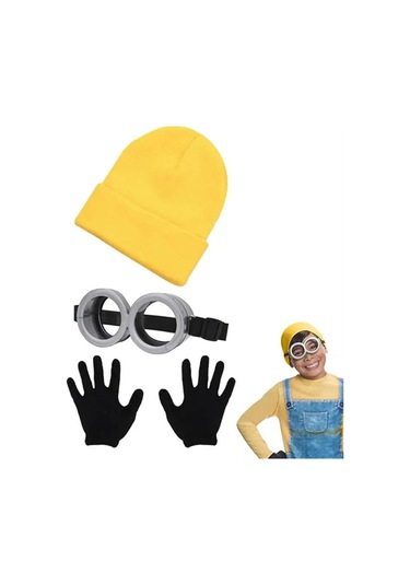 Jl Komik Dekoratif Sahne Cosplay Küçük Sarı Adam Gözlük Ve Şapka