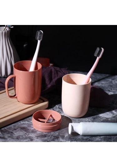 Sarı Seyahat Yıkama Fincan Taşınabilir Uygun Plastik Hafif Seyahat Diş Fırçası Bardağı Seyahat İçin Kılıf Sarı