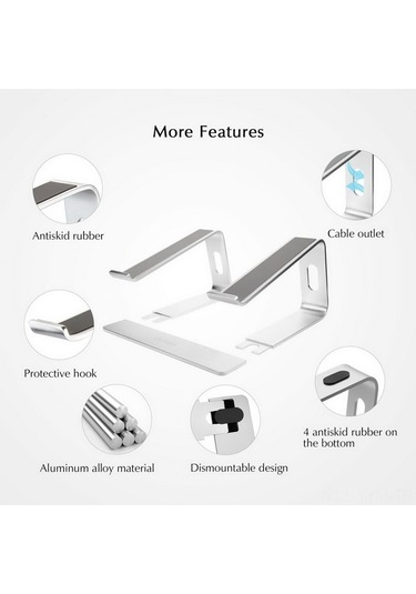 Dizüstü Bilgisayar Standı, Taşınabilir Kaymaz Tutucu, Ev Ofisi Günlük Kullanım İçin Öğrenci GÜMÜŞ