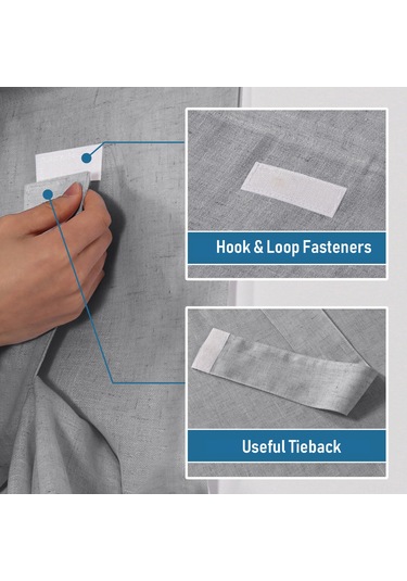 Lemestar "pencere Perdeleri 2'li Set - Güneş Korumalı, Gizlilik Sağlayan, Termal Keten Perde 66x172cm " Gri