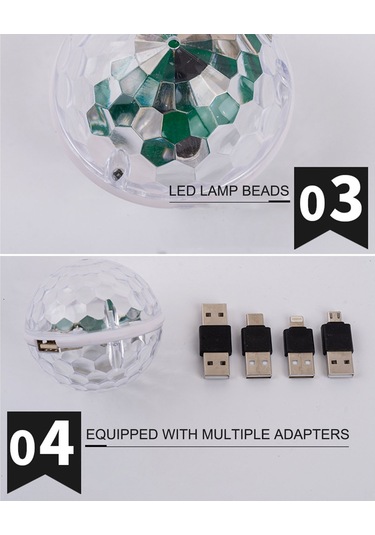 Teltree Ses Kontrollü Usb Disko Işığı - 7 Renkli Parti Ve Araç Içi Aydınlatma Siyah