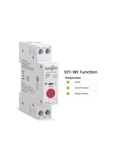 Xuweiwei 1 Adet Ewelink Wıfı Akıllı Anahtar Sy1 We 25a Kwh Göstergeli 1p+n 63a 220v Mobil Kontrollü Zamanlayıcı Röle Akıllı Ev