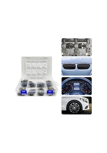 Springsun 800 Adet Çelik Tamir Çivi Seti 8 Farklı Tip - Araba Tampon Ve Plastik Parçalar İçin Sıkıcıyla Kullanılabilir, Kalıcı Onarım