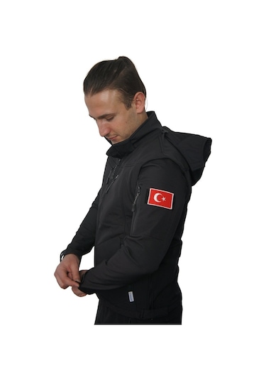 Uniprom Taktikal Softshell Mont Kollar Ve Kapşon Çıkabilir Erkek-Haki