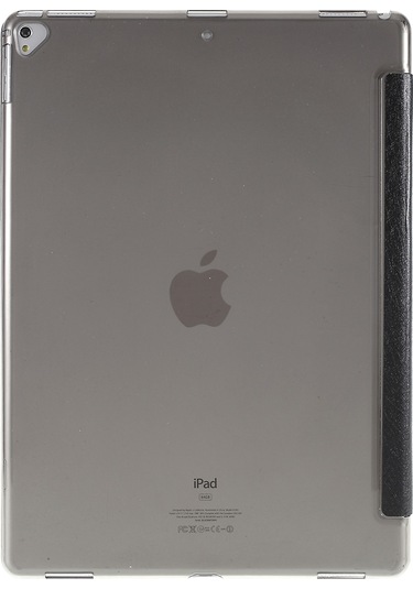 iPad Uyumlu Pro 12,9 İnç Dört Katlı İpek Dokulu Origami Standlı Akıllı Deri Kılıf