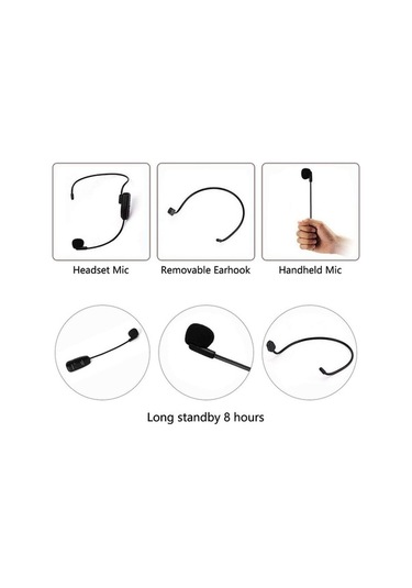 Tongxida U12a Başa Monte Uhf Kablosuz Mikrofonlu Kulaklık Öğretim Kılavuzu Konferans Mikrofon Hoparlör 681400128a