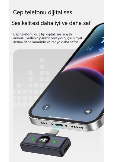 Düzme Manyetik Ekran Kablosuz Yaka Mikrofonu Tip-c Arayüzü