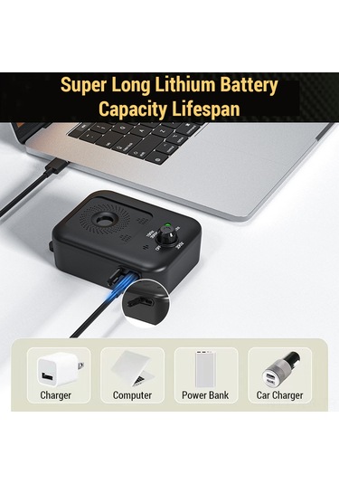 Geeroyoo Taşınabilir Ultrasonik Köpek Susturucu, Güçlü Ve Su Geçirmez Tasarım, 3 Modlu, Şarj Edilebilir, Siyah