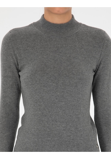 Pierre Cardin Kadın Gri Melanj Kazak /triko 50315768-vr086 Gri Melanj