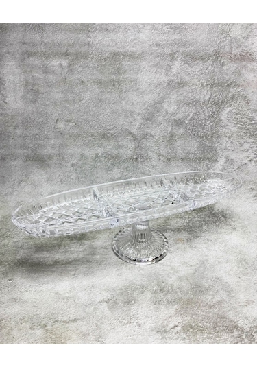 El Yapımı Cam Kafes 6 Göz Kayık Ayaklı Servis Tabağı 41x12 Cm