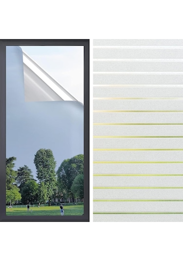 One Way Pencere Tonu, Buzlu Cam Pencere Filmi, 17.5 X 6,5 Feet