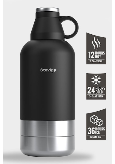 Stevig 4 Multi-cup Çelik Termos 1,9 Lt. Black St-212