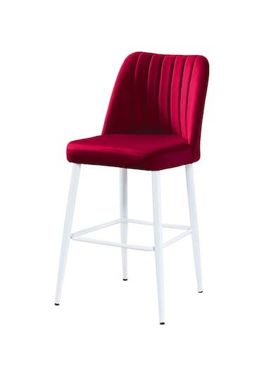 Ada Sandalye - Babyface Bordo - Metal Beyaz Ayak Bordo