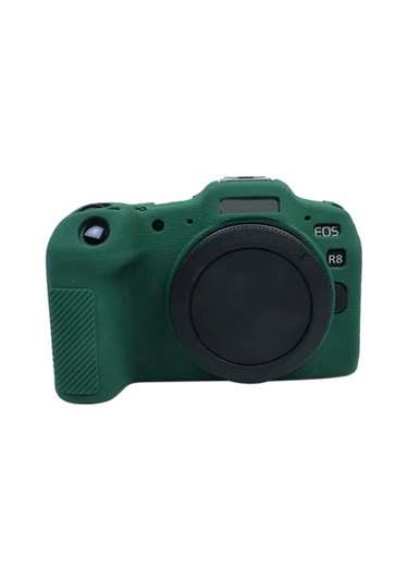 Butu Canon Eos R8 Kılıf İçin Çizilmeye Dayanıklı Silikon Kamera Kılıfı Koruyucu - Siyahımsı Yeşil