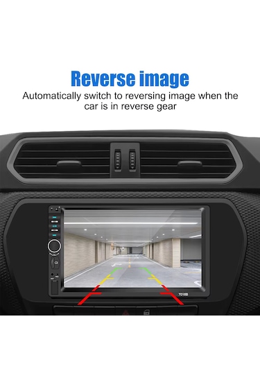 7 İnç Double Din Dokunmatik Ekranlı Bluetooth / Mirror Link / Usb / Fm Destekli Oto Multimedya Teyp Arka Kamera 7"