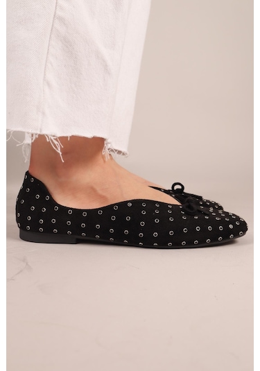 Botrop Fiyonklu Süet Babet Siyah-8298 Siyah