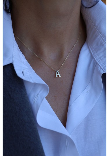 Yenigün Kuyumculuk 14 Ayar Altın A Harfli Kolye Kly26732
