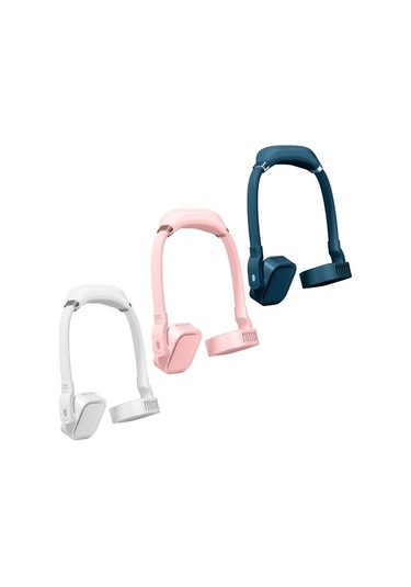 G2 Asılı Boyun Fan Açık Öğrenci Sporları Mini Usb Sessiz Fan 4000mah Kız Tozu 6183 Beyaz