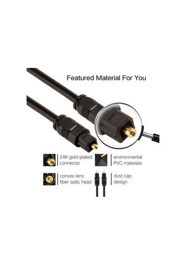 1 Metre Dijital Fiber Optik Ses Kablosu Toslink Kablo