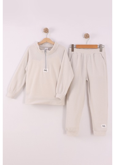 Monox Erkek Çocuk Reglan Kol Fitilli Polar Takım Taş