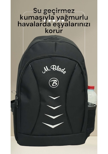 M.blade Geniş Hacimli Su Geçrmez Kumaş Okul Sırt Çantası Siyah