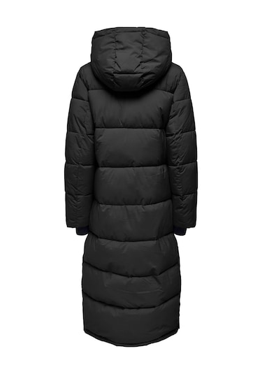 Only Kadın Onlann Kapüşonlu Uzun Puffer Mont 15287913 Siyah