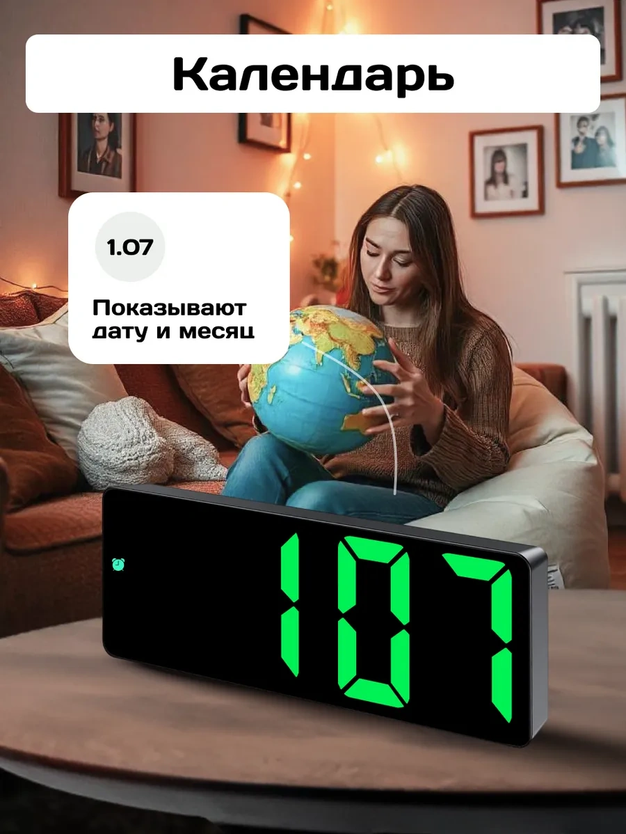 Artclock Pilli Elektronik Masa Saati Telefon Stand Kablosuz Alarm 243693070 Siyah
