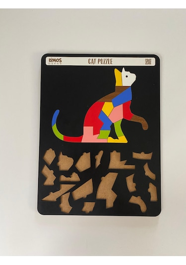 Cat Sevimli Kedi Çocuklara Özel Yapboz Tablo