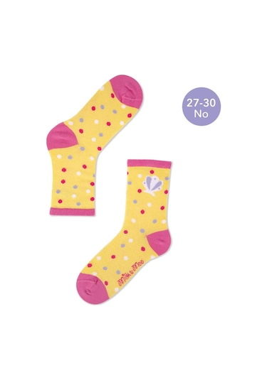 Milk&moo Küçük Deniz Kızı Çocuk 5'li Çorap Seti, Beden 27-30, Yumuşak Ve Cilt Dostu Mor - Pembe