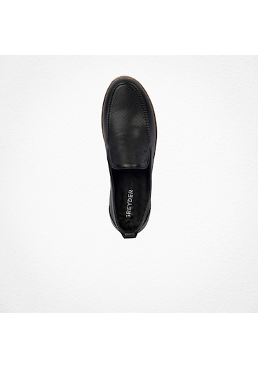 Greyder 62624 Erkek Hakiki Deri Baskılı Lastikli Casual Urban Ayakkabı Siyah