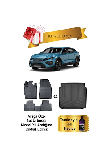 Peugeot 408 2023 Ve Sonrası 3d Havuzlu Paspas & Bagaj Havuzu Seti Temizleyici Jel