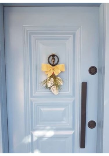 Bukosh 3 'lü Kozalak Kapı Süsü Ev Dekoru Yılbaşı Süsü Krem