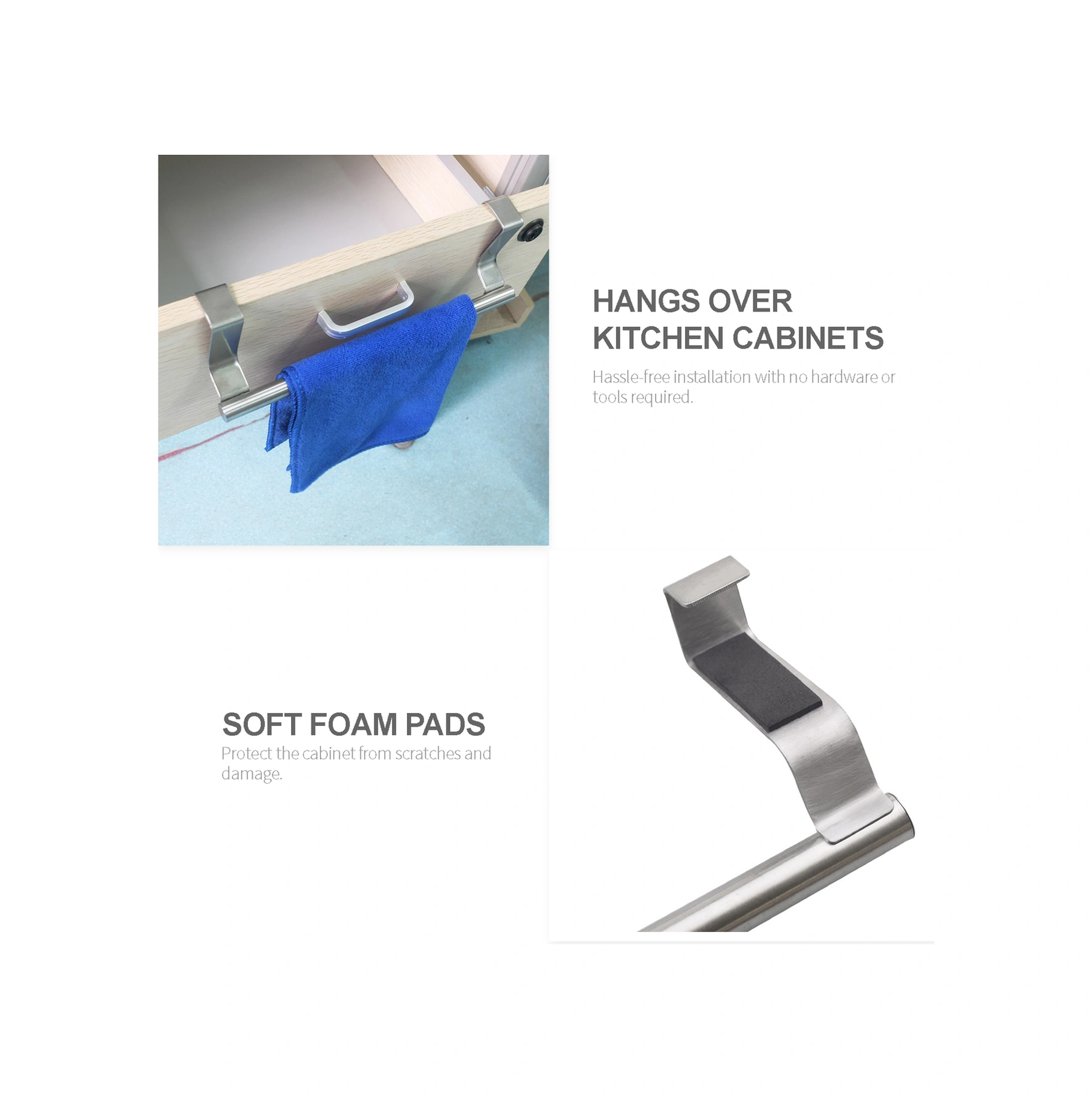 Moveevo 23.5cm Paslanmaz Çelik Dolap Kapısı Askılı Tek Çubuk Havlu Rafı - Uzunluk 23.5cm, 4.5kg Yük Taşıma, Ev/banyo/mutfak Kullanıma Uygun Gümüş Moveevo 23.5cm Paslanmaz Çelik Dolap Kapısı Askılı Tek Çubuk Havlu Rafı - Uzunluk 23.5cm, 4.5kg Yük Taşıma, Ev/banyo/mutfak Kullanıma Uygun Gümüş