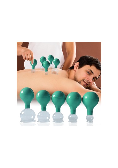 Qingmipy 5'li Cam Vakum Çupping Seti - Gümüşlü Emme Topu Ve Fasyalı Taraklı, Hücrelit, Gerilim Ve Omuz Ağrısı İçin Etkili, 24-64mm Çaplar Çok Renkli