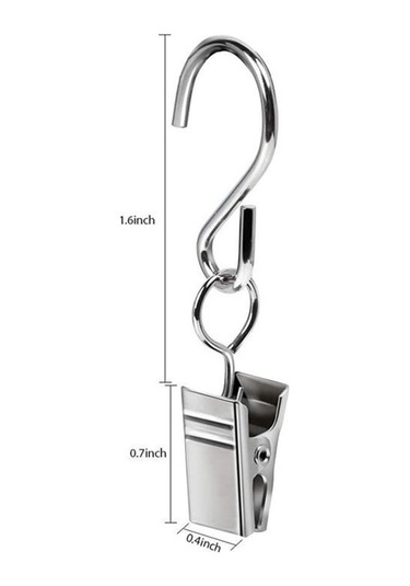 Perde Fotoğrafları İçin Kancalı 150 Adet Paslanmaz Çelik Perde Klipsleri, B Gümüş