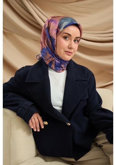 Silk Home Twill İpek Eşarp 11480-75 Saks, Pudra Vizon, Tozpembe, Gül Kurusu, Somon