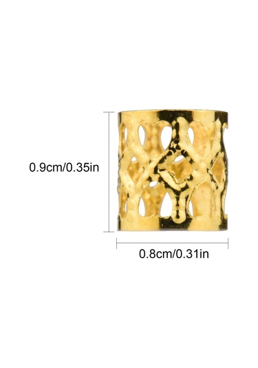 Dofolink Saç Örgüsü Aksesuarı Altın Renkli 100 Adet Demir Bilezikler Saç Süsleri Paketi Altın