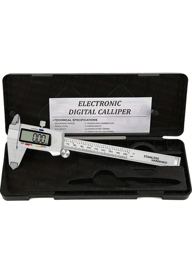 Boatshop1 15 24 Cm Yt Mikrometre Hlx 6 İnç Paslanmaz Çelik Dijital Verniye Kaliperi Lcd Ekranlı Hassas Ölçüm Aleti