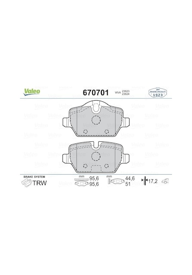 Valeo 670701 Arka Fren Balatası Bmw E90 E87
