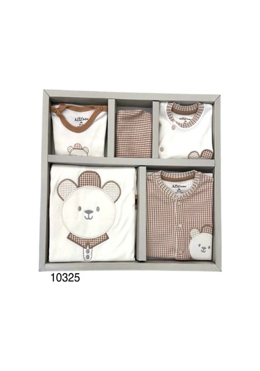 Desenli 10 Parça Kutulu Yenidoğan Hastane Çıkışı Zıbın Seti 10325 Ayıcık