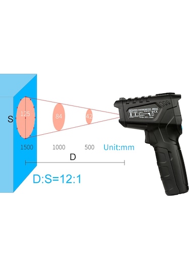 50 800 Endüstriyel Dijital Kızılötesi Termometre Siyah