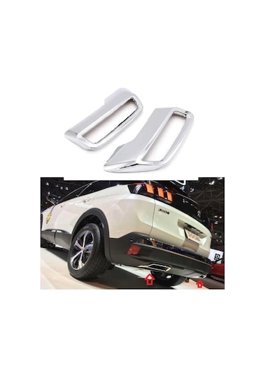 Peugeot 3008 Egzoz Çerçevesi Kromu Komple Nikelajı 2016 Sonrası