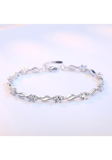 Mavi Zirkon Kristal Aşk Bileklikleri Basit, Şık Ve Tatlı Mavi