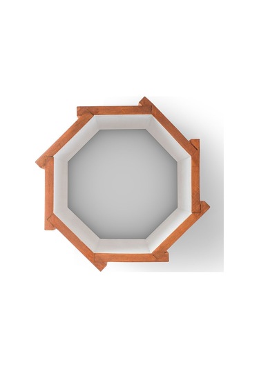 Halohope El Yapımı Ahşap Büyük Sekizgen Dekoratif Modern Kaliteli Bahçe Balkon Saksı Saksılık Stant Çiçeklik